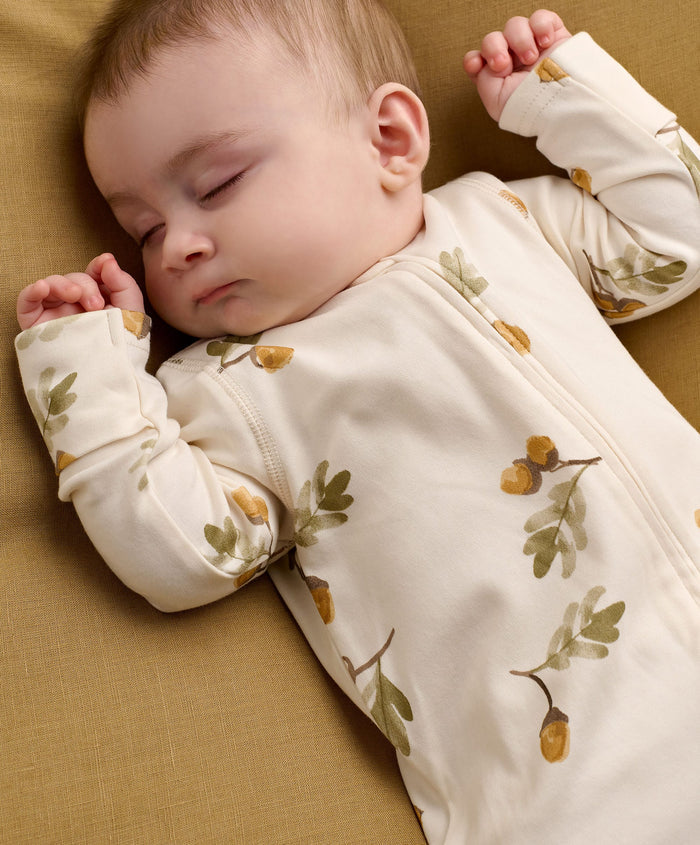 Mamas & Papas All-in-Ones & Bodysuits Acorn Print Zip All In One