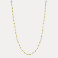 Aquamarine and Peridot Counter Bead Necklace