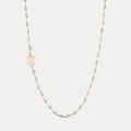 Aquamarine with Rose Quartz Guru Bead Necklace