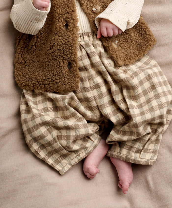 Mamas & Papas Outfits & Sets Borg Waistcoat with Bodysuit & Trousers Outfit