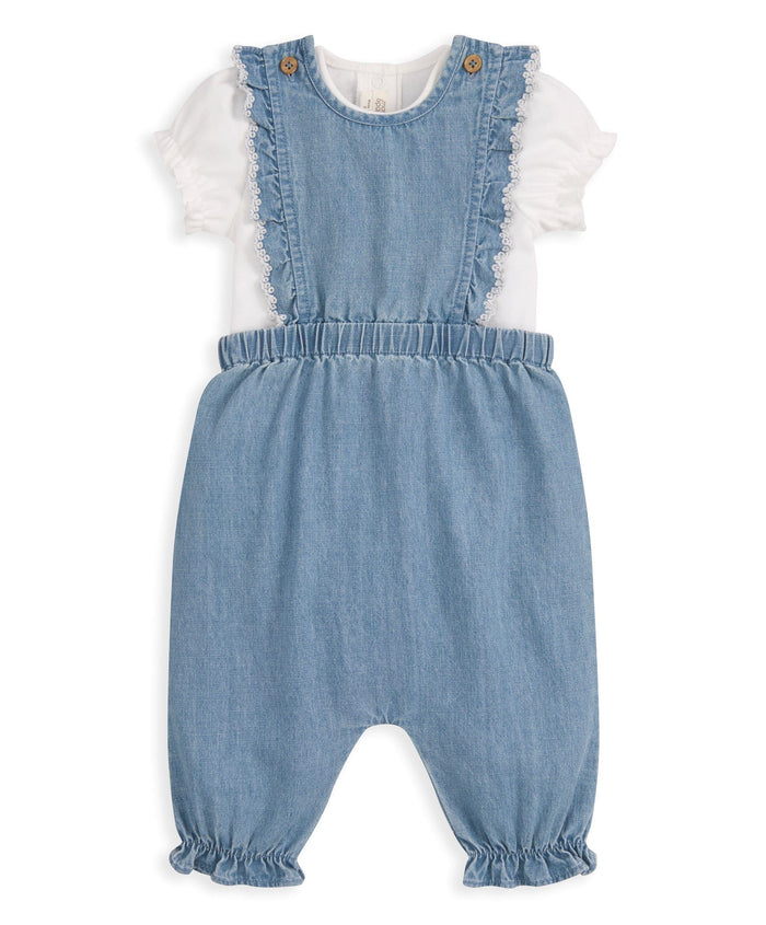 Mamas & Papas Outfits & Sets Chambray Dungarees & Bodysuit