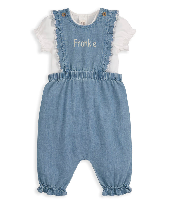 Mamas & Papas Outfits & Sets Chambray Dungarees and Bodysuit