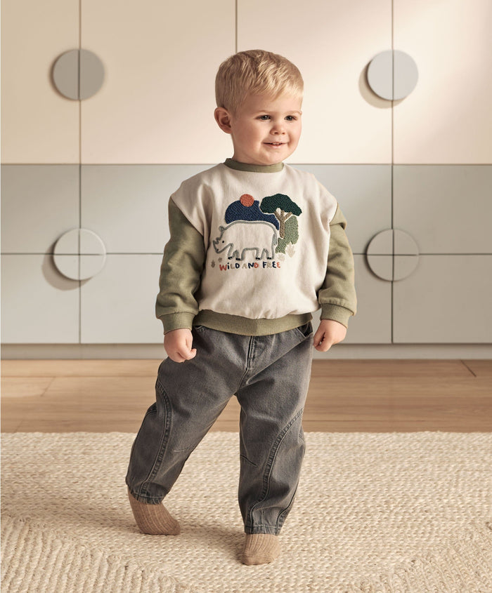 Mamas & Papas Trousers & Leggings Charcoal Barrel Leg Jeans