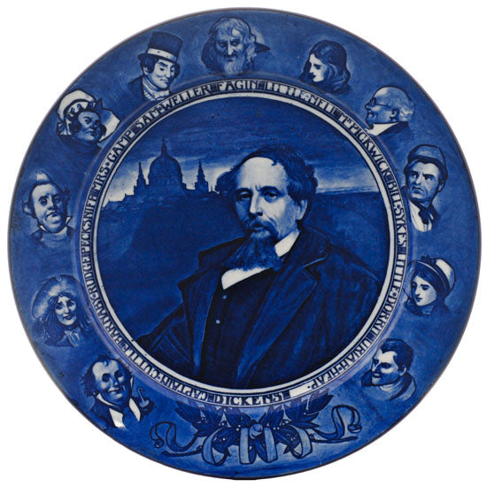 Charles Dickens Plate Blue 10.25"