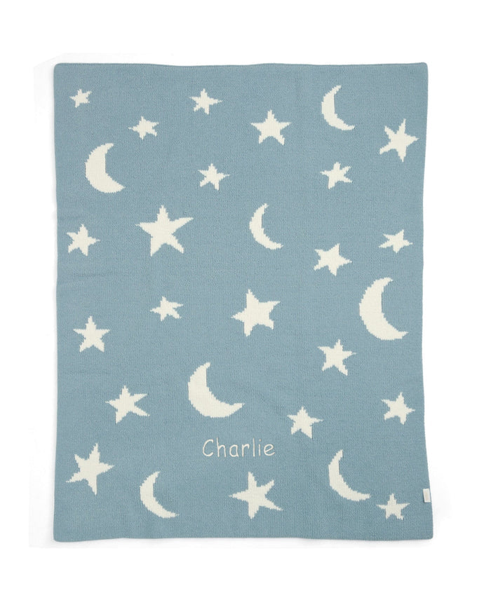 Mamas & Papas Blankets Chenille Blanket - Blue Moon/Star
