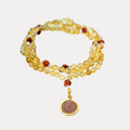 Citrine & Rudraksha Counterbead Sri Yantra Japa Mala