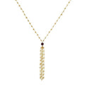 Citrine Tassle Necklace with Garnet Guru Bead - The Sattva Collection