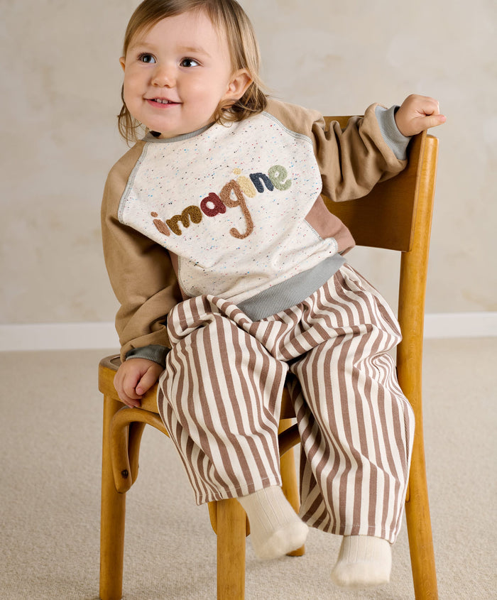 Mamas & Papas Trousers & Leggings Clay & Cream Stripe Trouser