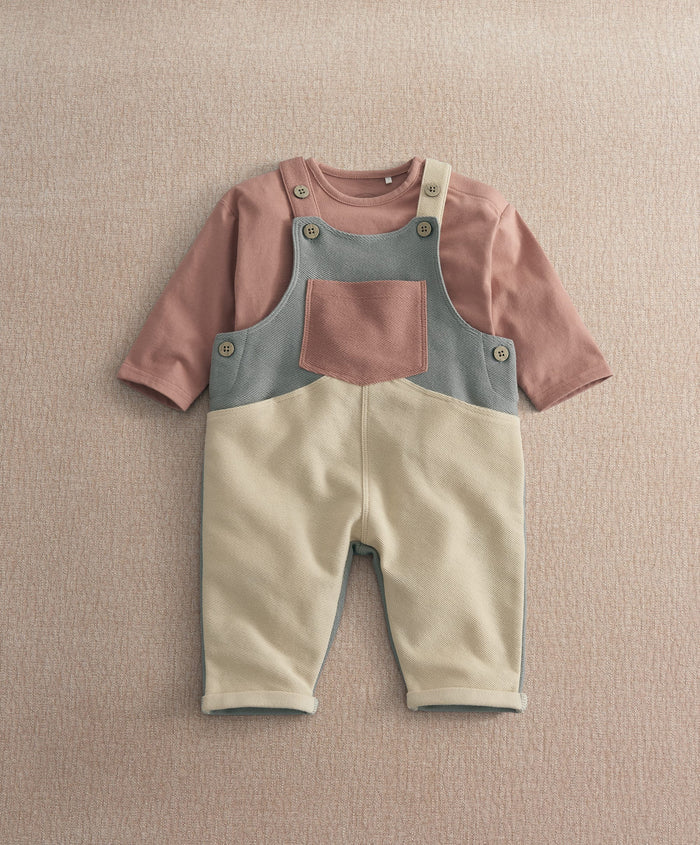 Mamas & Papas Outfits & Sets Colour Block Dungaree Outfit Set