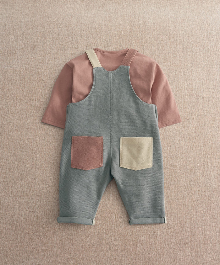 Mamas & Papas Outfits & Sets Colour Block Dungaree Outfit Set