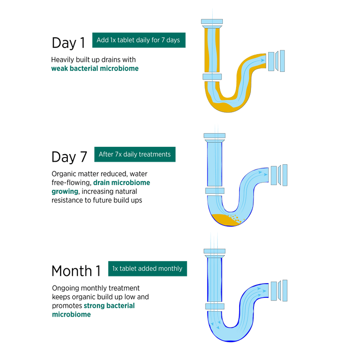 Commercial Drain Cleaner & Maintainer 20 Tabs (Bio Fizzy Tabs)