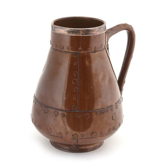 Copper Ware Jug with Silver Rim