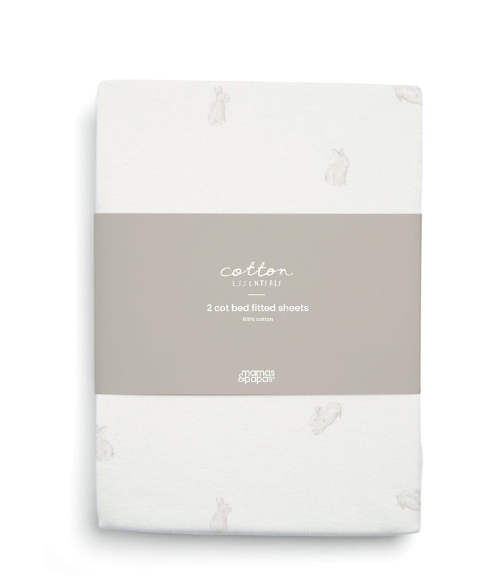 Mamas & Papas Cotbed Sheets Cotbed Fitted Sheets (2 Pack) - Bunny