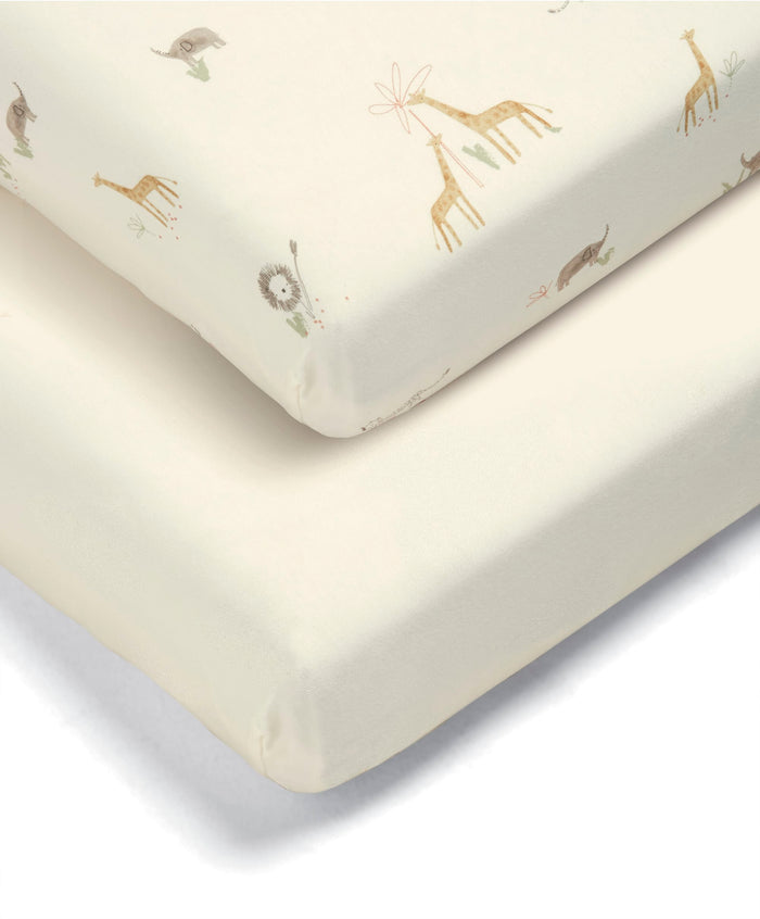 Mamas & Papas Cotbed Sheets Cotbed Fitted Sheets (2 Pack) - Jungle