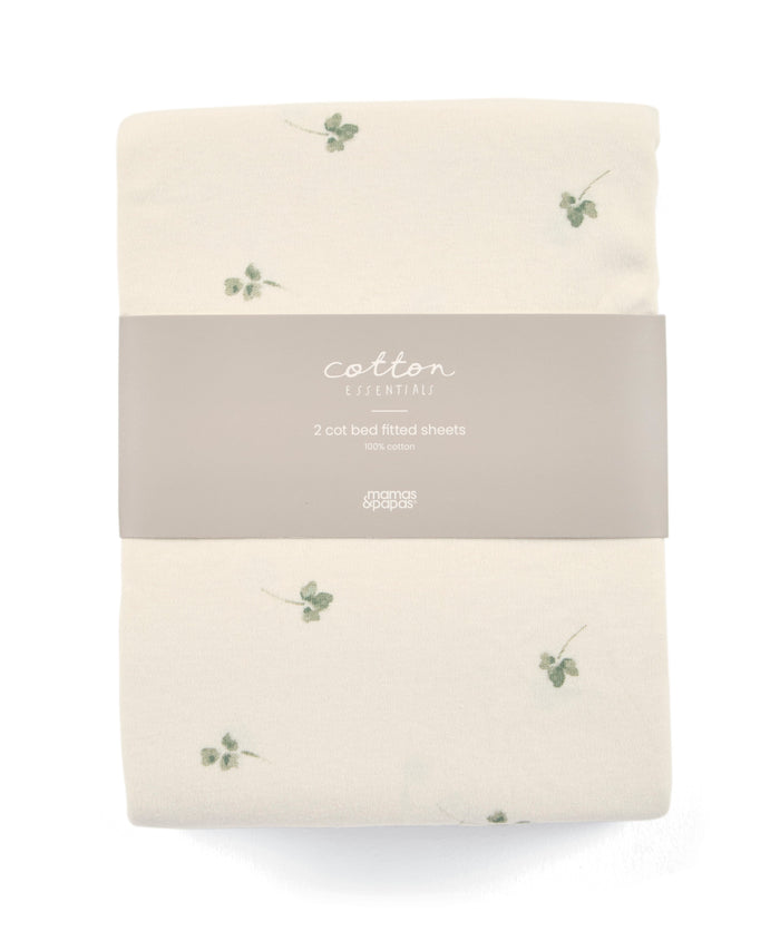 Mamas & Papas Cotbed Sheets Cotbed Fitted Sheets (Pack of 2) - Acorn/Clover