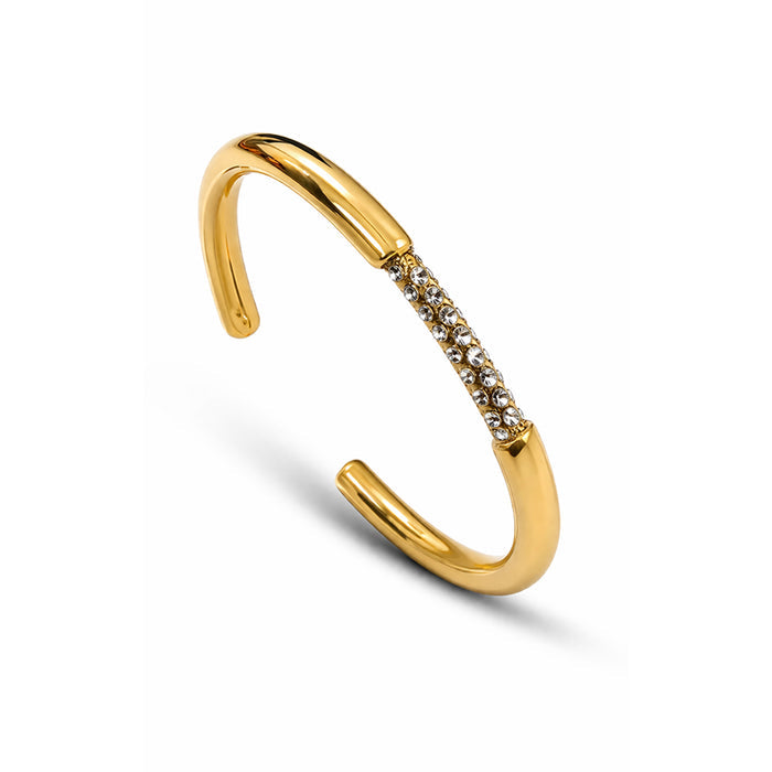 Crystal Bar Gold Plated Cuff