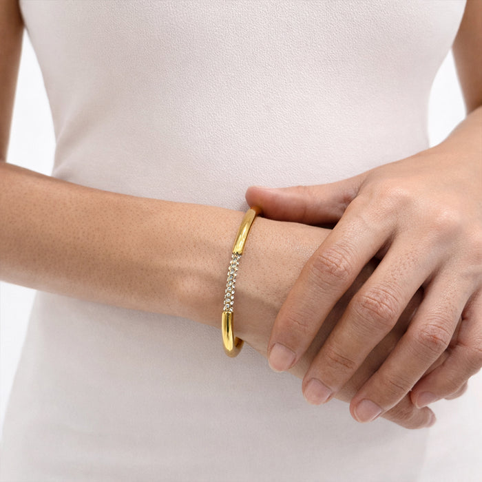 Crystal Bar Gold Plated Cuff