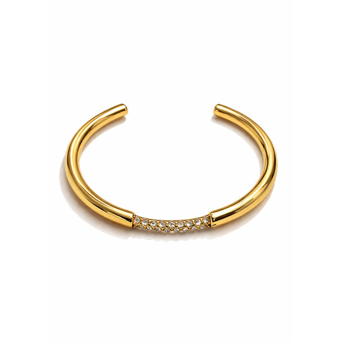 Crystal Bar Gold Plated Cuff