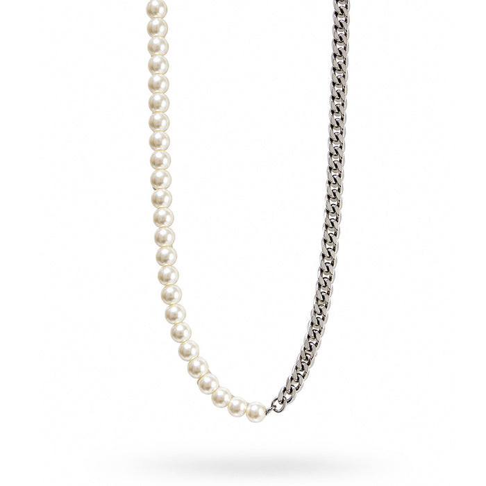 Dual Pearl Chain Gold Plated Necklace