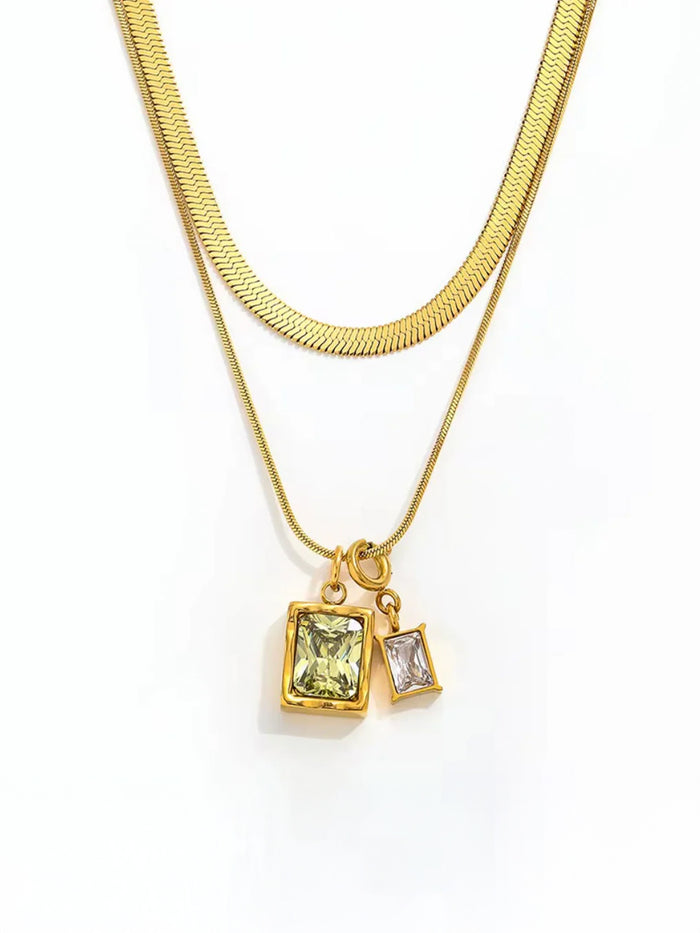 Forest And Frost Twinline Gold Plated Necklace