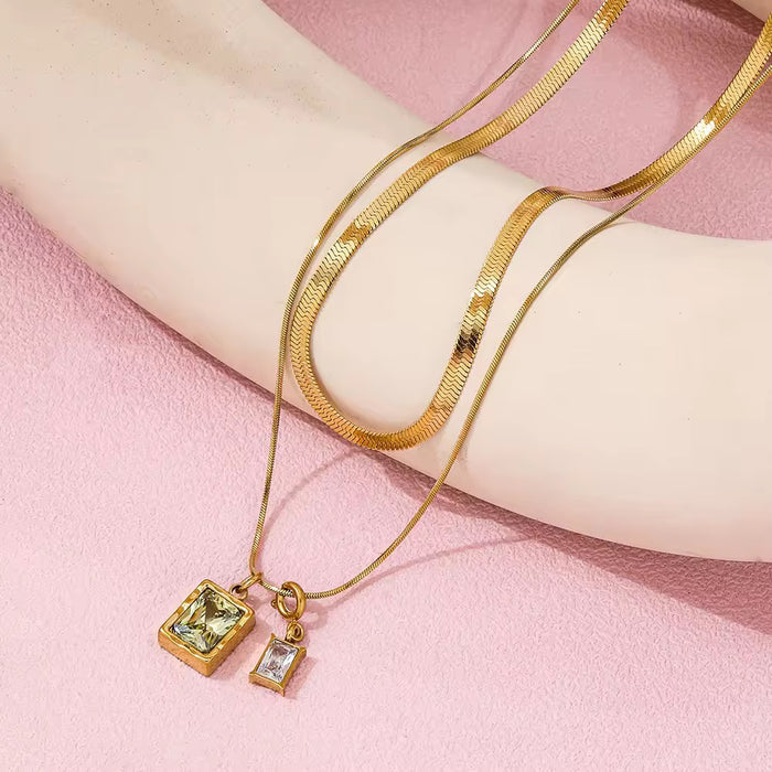 Forest And Frost Twinline Gold Plated Necklace