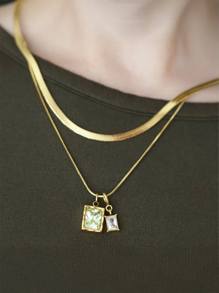 Forest And Frost Twinline Gold Plated Necklace