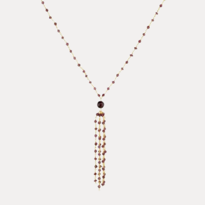Garnet with Tassle Necklace