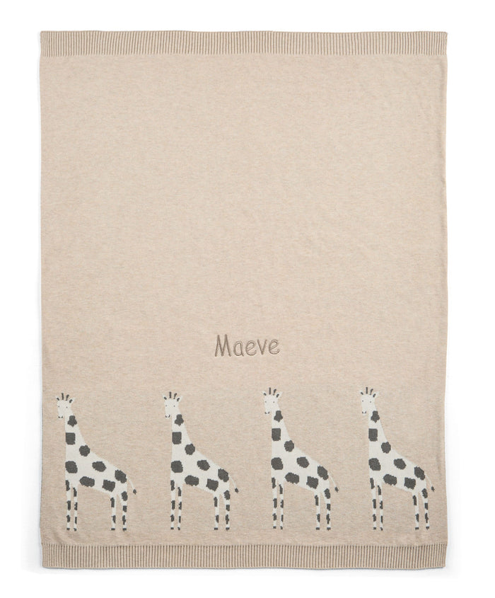 Mamas & Papas Blankets Giraffe Knitted Blanket - Oatmeal