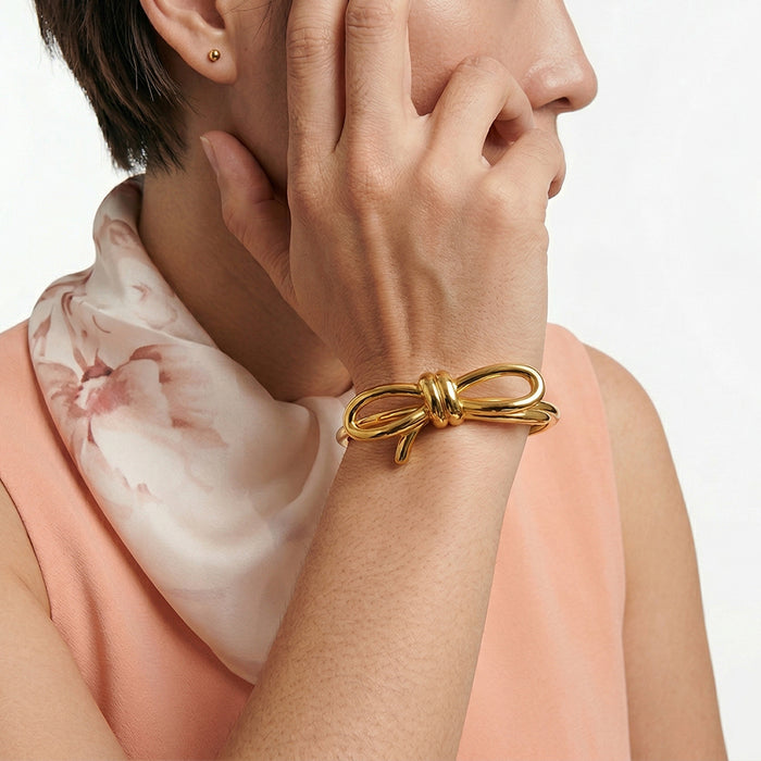Golden Whisper Knot Bracelet
