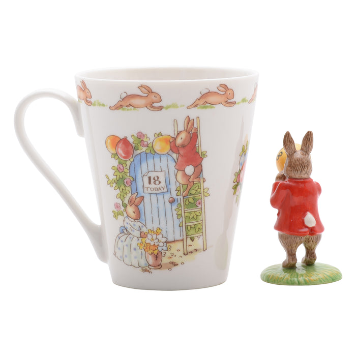 Happy 18th Bunnykins mug set