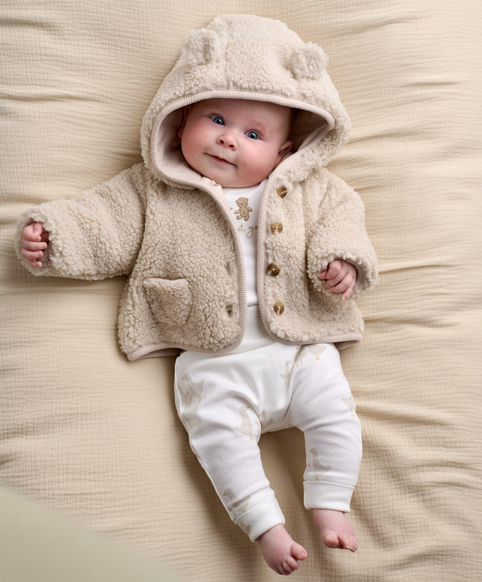 Mamas & Papas Jackets & Coats Hooded Borg Jacket