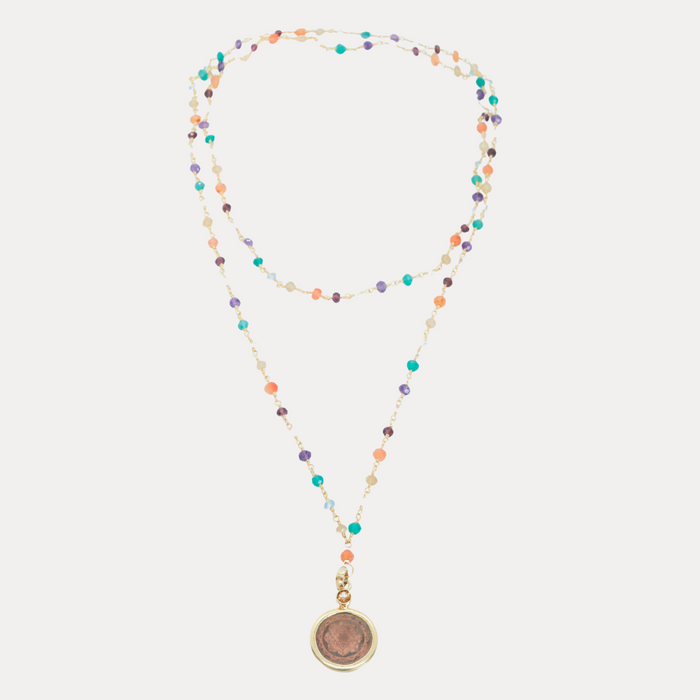 Inner Joy Multi Stone Sri Yantra Necklace