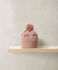 Mamas & Papas Hats & Booties Jacquard Floral Knit Hat & Pom Pom
