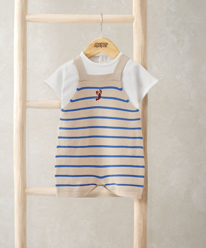 Mamas & Papas Outfits & Sets Knitted Dungarees & T-Shirt Set
