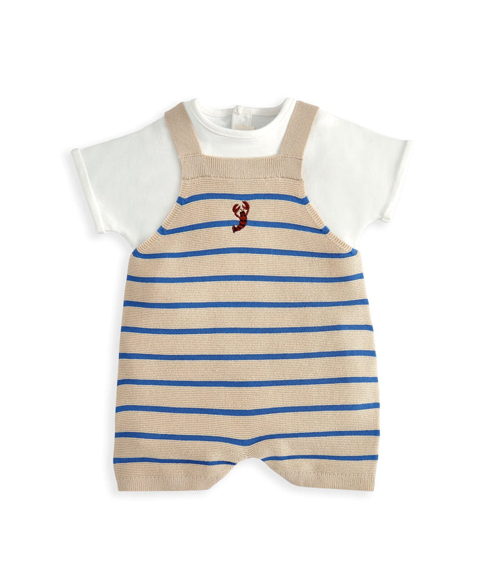 Mamas & Papas Outfits & Sets Knitted Dungarees & T-Shirt Set