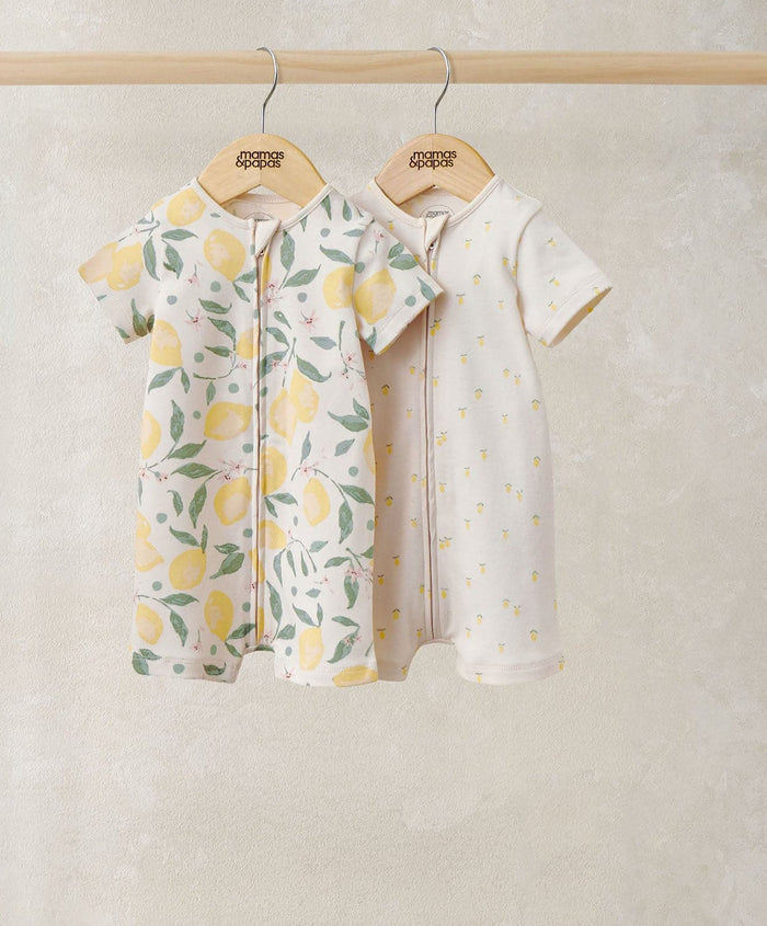 Mamas & Papas Rompers Lemon Rompers (Pack of 2)