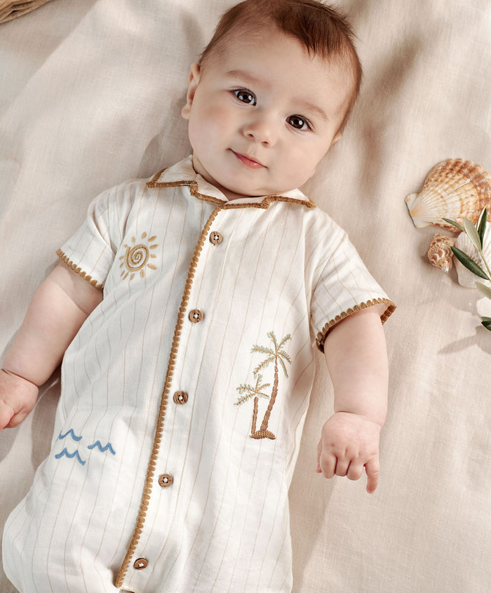Mamas & Papas Rompers Linen Shirt Romper