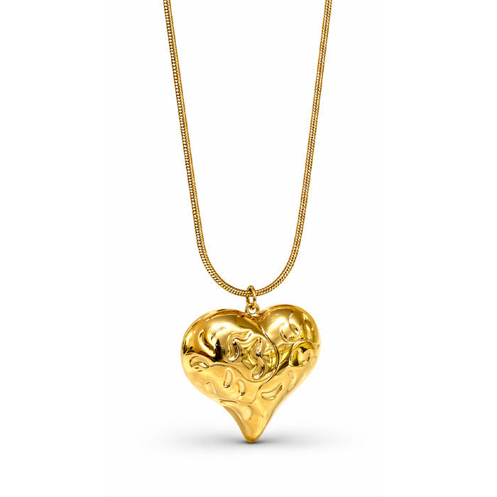 Liquid Heart Drop Gold Plated Necklace
