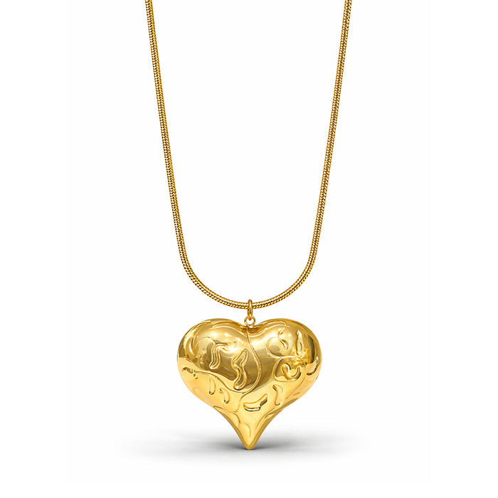 Liquid Heart Drop Gold Plated Necklace