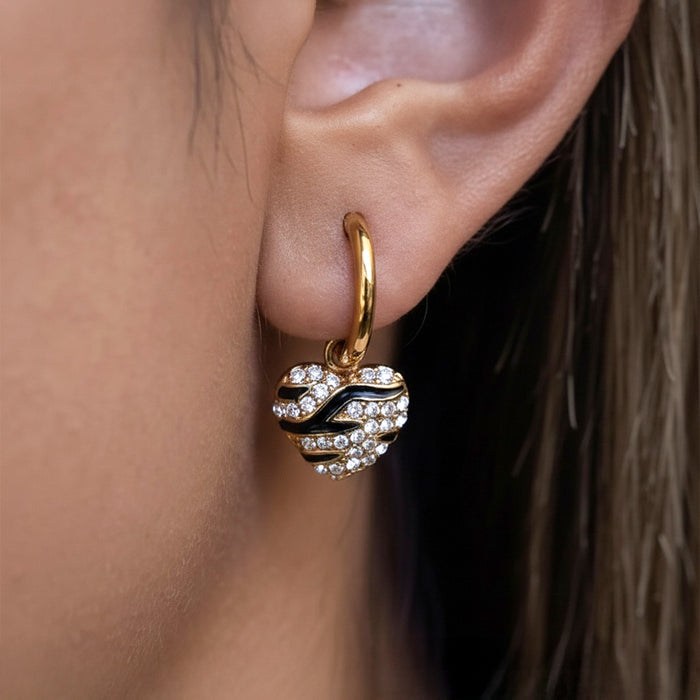 Love Charm Gold Plated Earrings