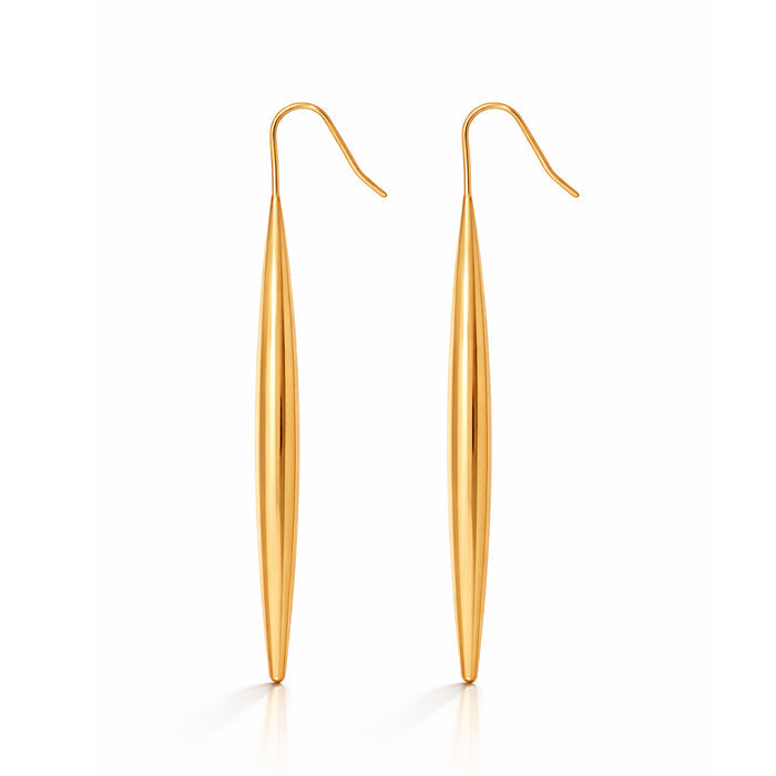 Lumen Taper Threads Gold Plated Earrings