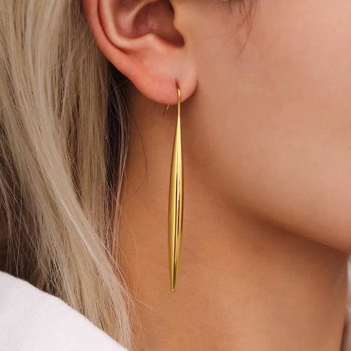 Lumen Taper Threads Gold Plated Earrings