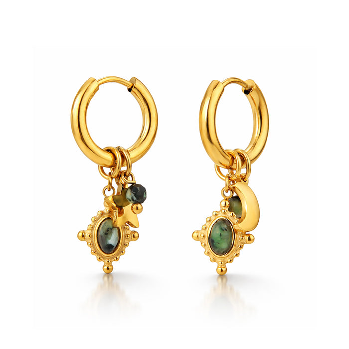 Midnight Aura Gold Plated Hoop Earrings