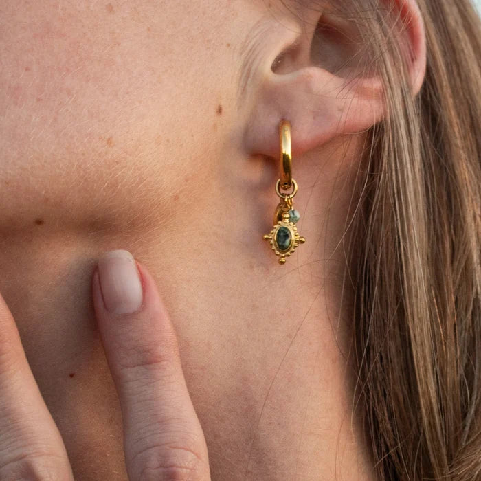 Midnight Aura Gold Plated Hoop Earrings