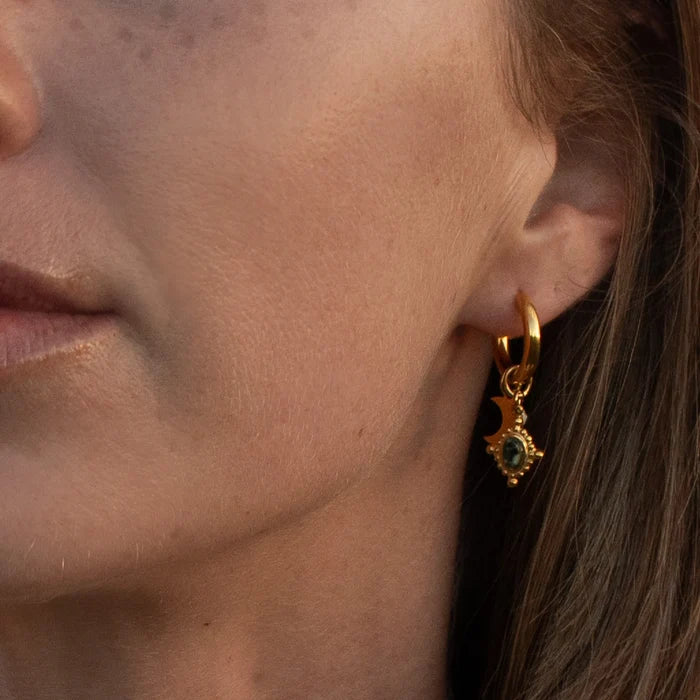 Midnight Aura Gold Plated Hoop Earrings