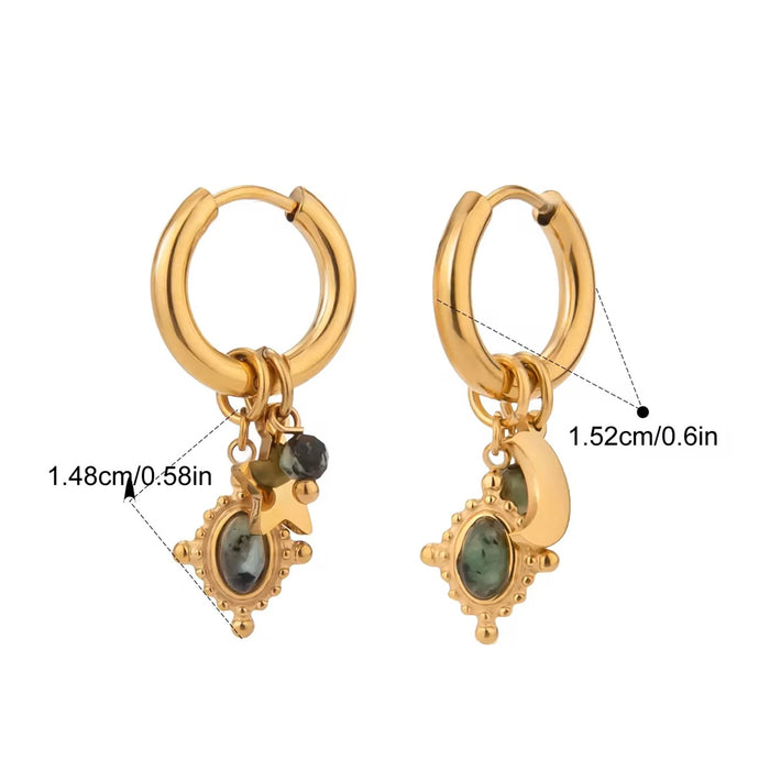Midnight Aura Gold Plated Hoop Earrings