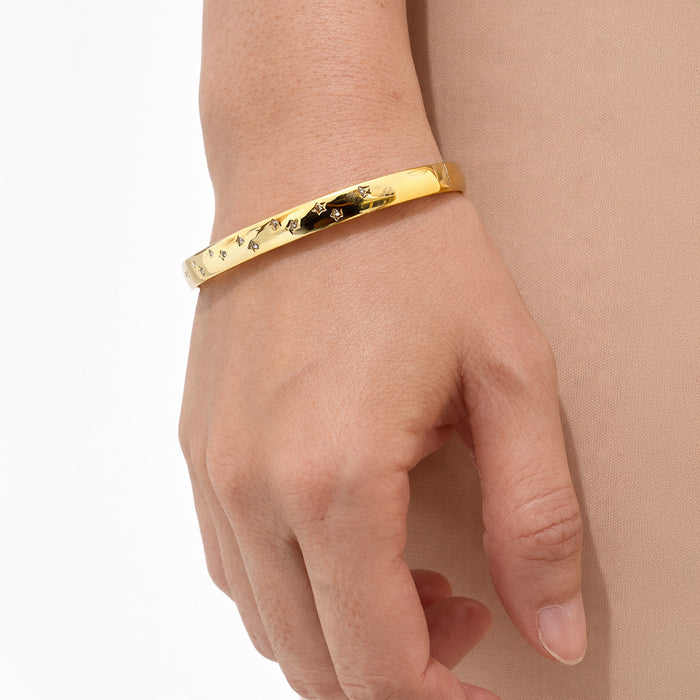 Moonlit Spark Gold Plated Bangle