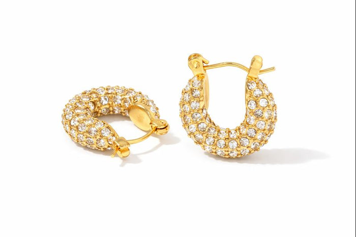 Opaline Burst Gold Plated Hoops