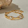 Pearl Gold Plated Bracelet Watch