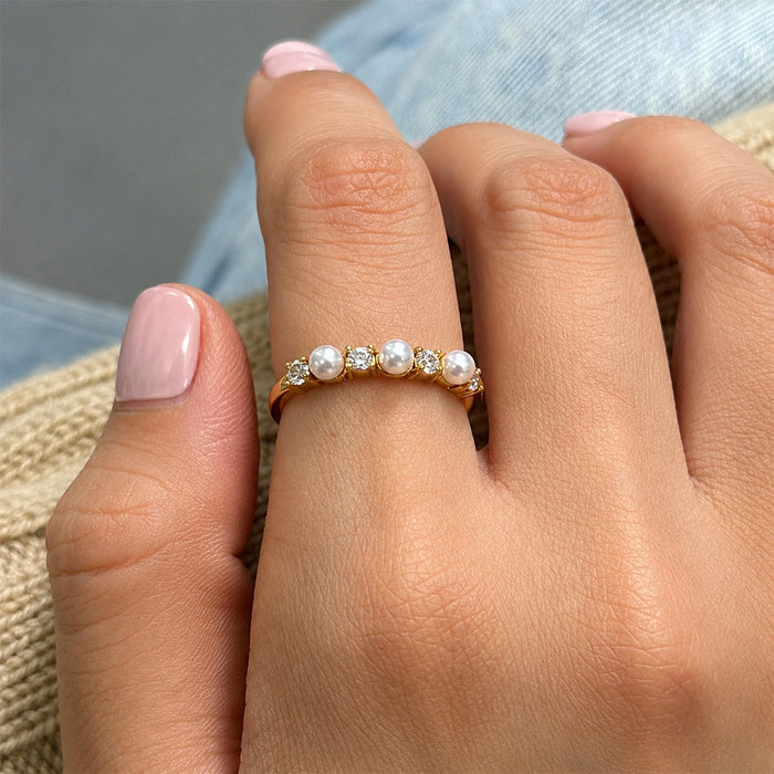 Pearl Radiance Gold Plated Ring